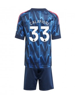 Billige Arsenal Riccardo Calafiori #33 Bortedraktsett Barn 2025-26 Kortermet (+ Korte bukser)